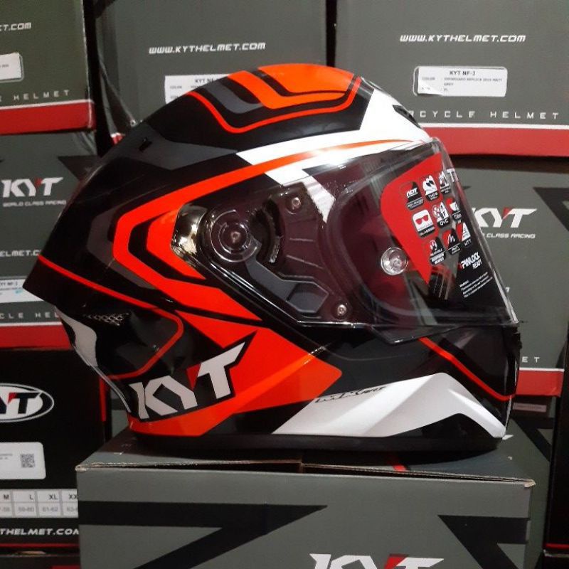 KYT HELM TT COURSE OVERTECH BLACK ORANGE HARGA TERMURAH