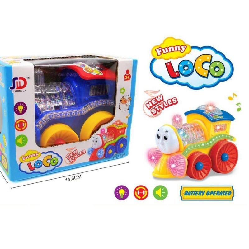 mainan thomas loco lampu dan suara bump and go kereta thomas anak