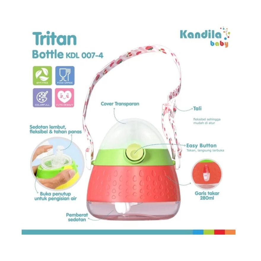 KANDILA BABY TRITAN STRAW BOTTLE KDL007-4 Botol Minum Sedotan Bayi