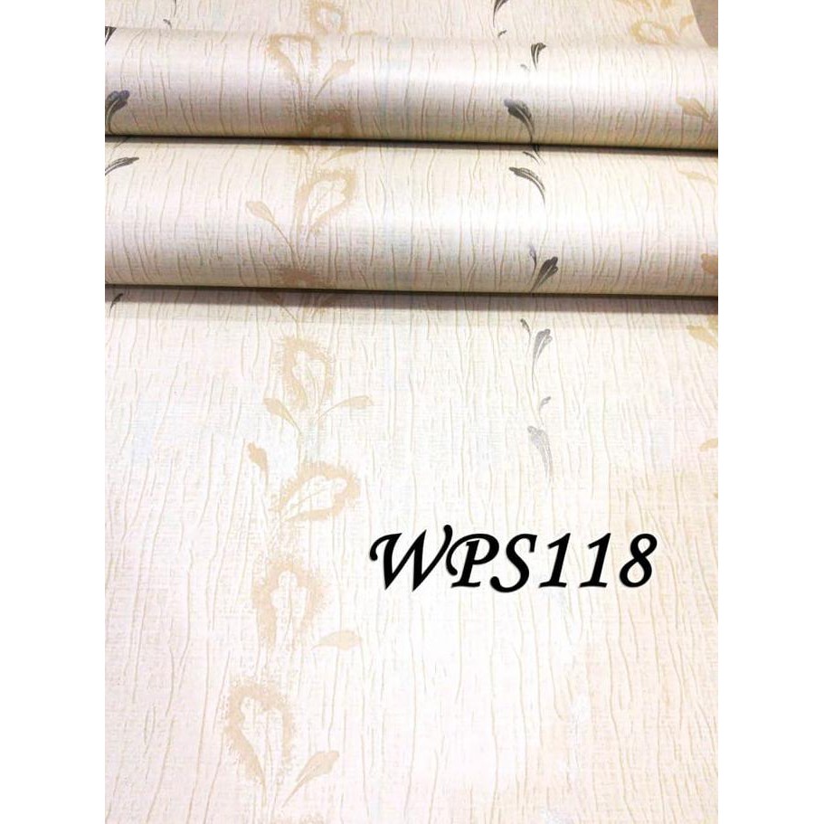 WALLPAPER STICKER 45CMX5M- WPS118-CREAM N GOLD SILVER VECTOR TERLARIS