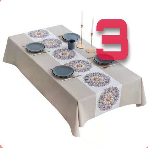 NA - TAPLAK MEJA ANTI AIR PREMIUM TABLE CLOTH PREMIUM TAPLAK BOHEMIAN