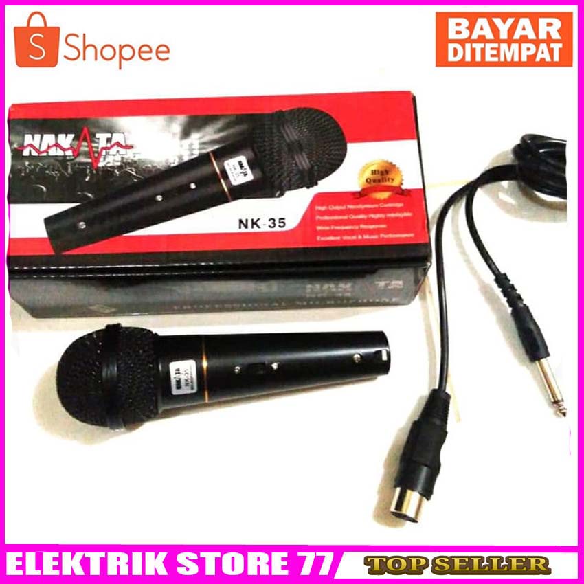 NAKATA NK35 Microphone Karaoke Jernih Mix Kabel - Original nakata NK35 Mic kabel Microphone