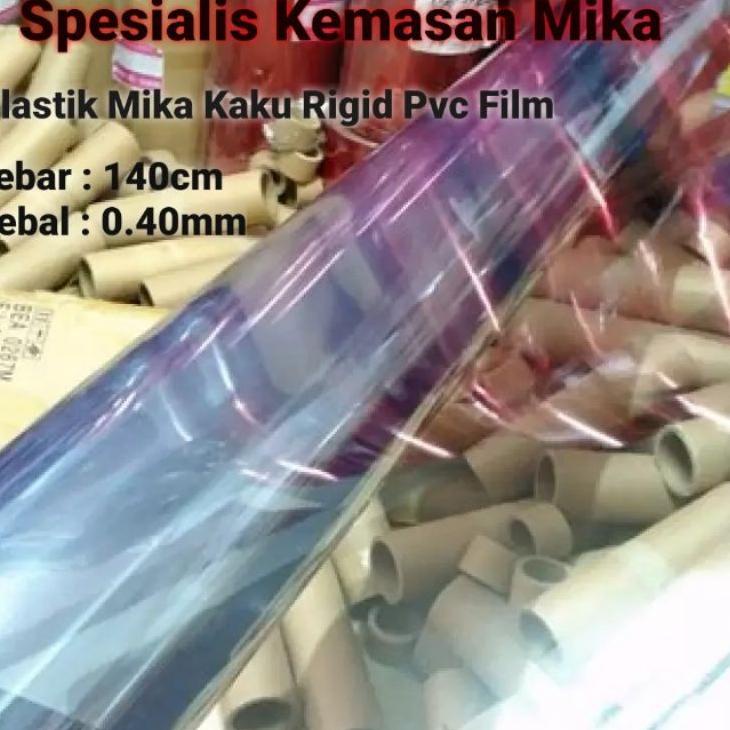 ♂ Plastik Mika Kaku Rigid PVC Film Super Clear Tebal 0.40mm Lebar 140cm. ▼