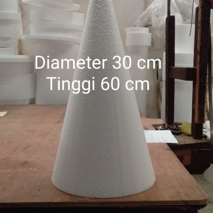 

(DISKON TERMURAH) Diameter 30cm Gabus Kerucut Styrofoam Cone - Tinggi 35cm