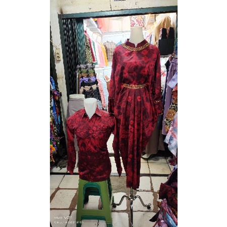Gamis Couple kaftan jumputan Palembang