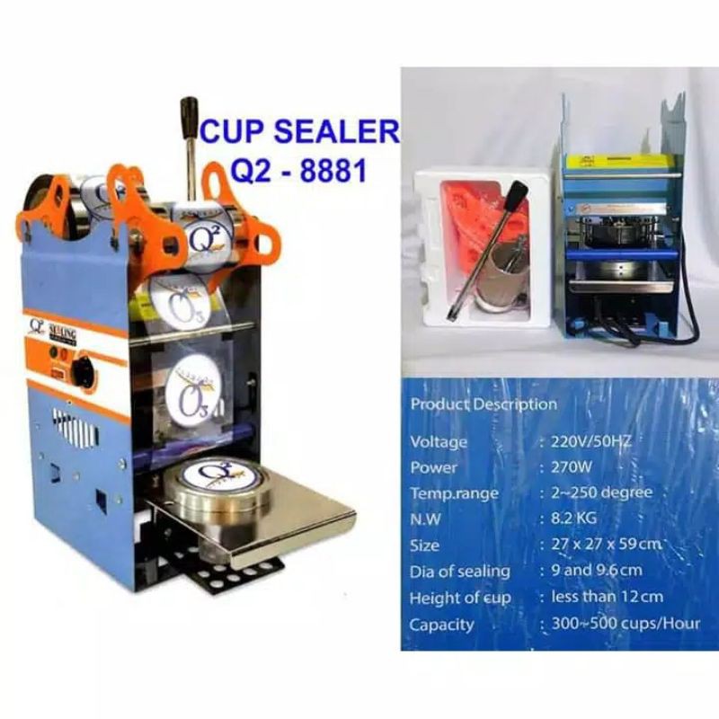 Mesin Cup Sealer Manual  Q2 - 8881 Press Gelas Plastik Sealing Machine