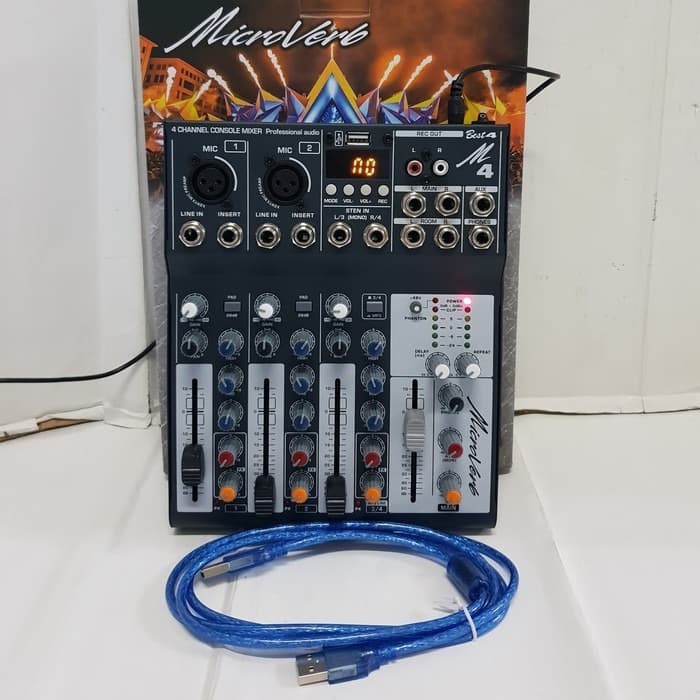 mixer audio microverb best 4 usb bleutooth