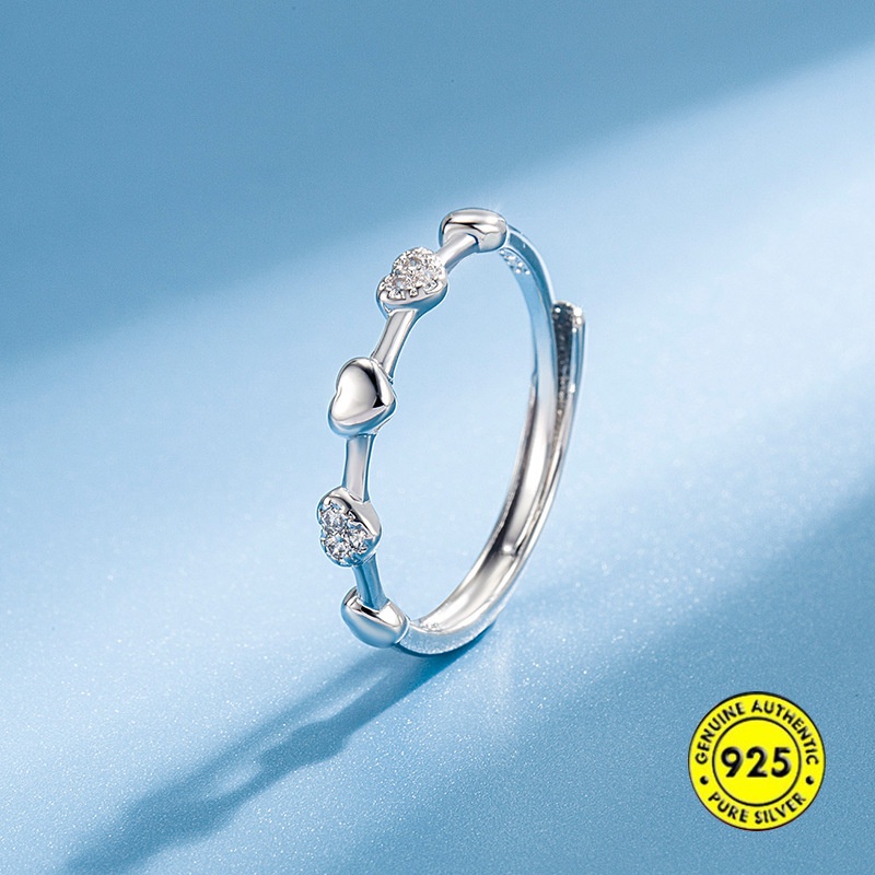Cincin Silver S925 Bentuk Kupu-Kupu Aksen Zircon Untuk Wanita Butterfly