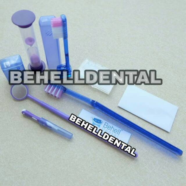 ORI PAKET DENTAL KIT ISI 7 / SET SIKAT BEHEL / ORTHO SET PEMBERSIH GIGI BEHEL / TIDAK . MERAH