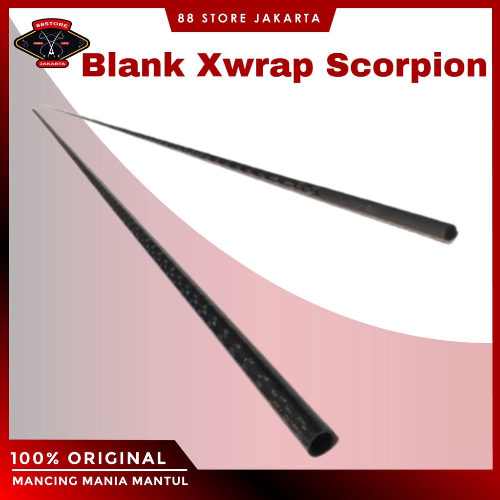 88storejakarta blank xwrap carbon scorpion 2 section - blank sambung tengah