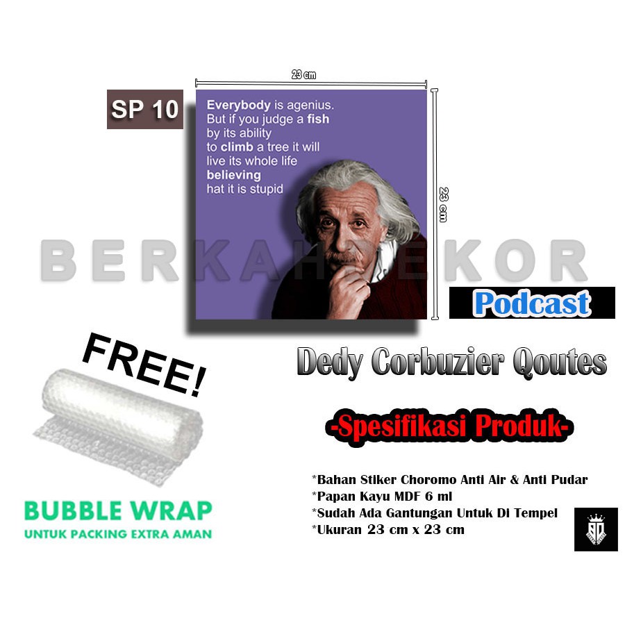 PODCAST SMART PEOPLE 10 Qoutes Deddy Corbuzier / Hiasan Dinding / Dekorasi Dinding / Pajangan Rumah