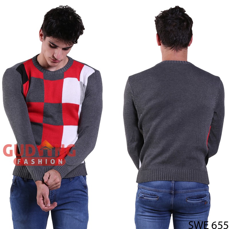 Sweater Pria Kombinasi Warna - SWE 655