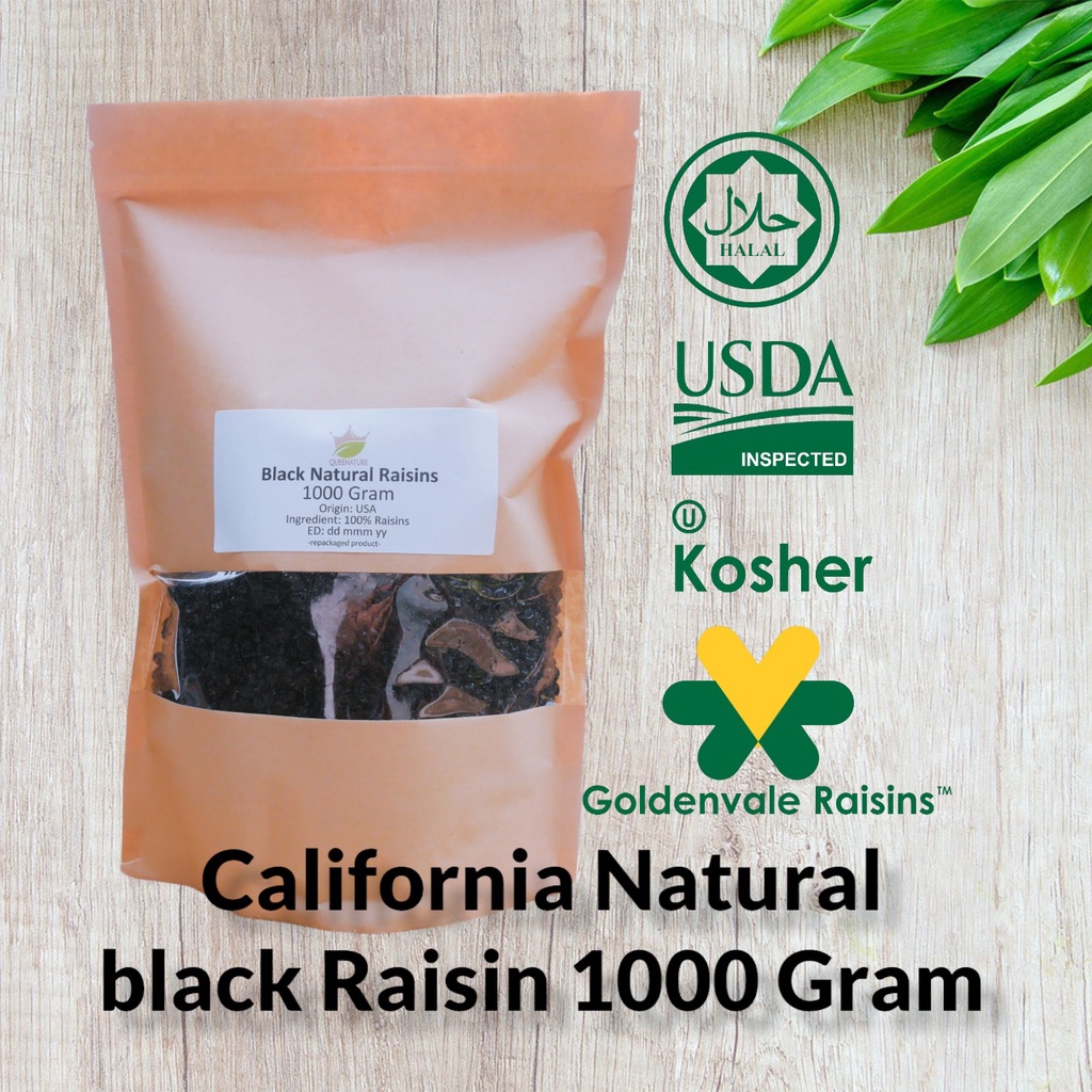 California Black Raisin 1000 Gram / Kismis Hitam Pekat Premium USA