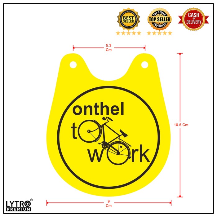 Bike Tag Onthel - Onthel To Work - Gantungan Sadel Sepeda Onthel - Aksesoris Sepeda Lucu & Aesthetic