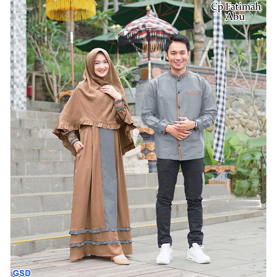 Cp Fatimah/Sarimbit Couple Keluarga/Baju Muslim Pasangan Berikut Hijab/Gamis Modern/Ayah Ibu