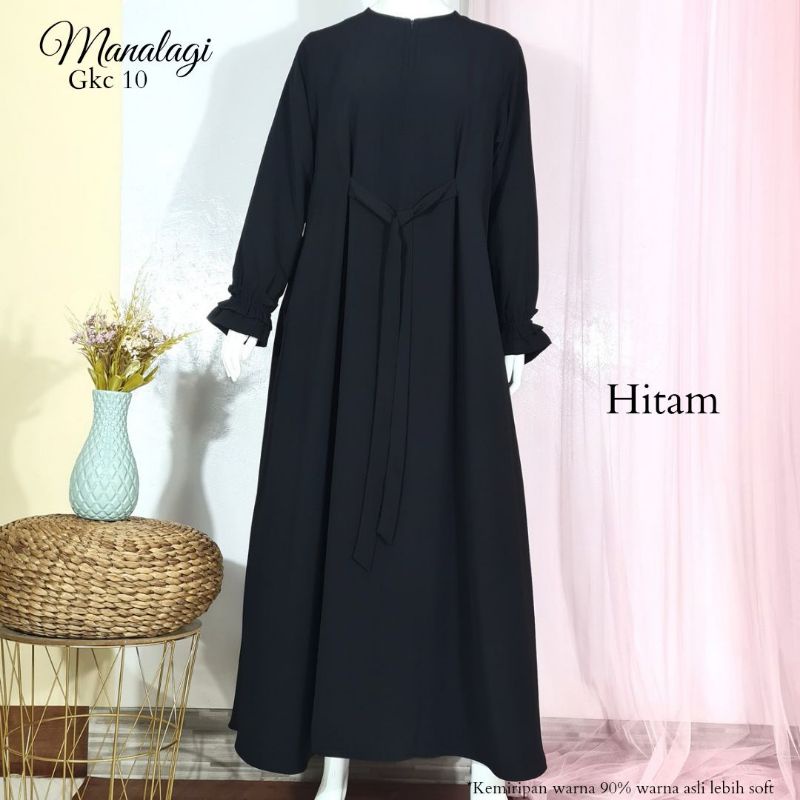 GKC 10 Hitam | Gamis by Manalagi.ID | Gamis Syari