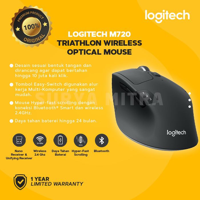 Logitech M720 / M 720 TRIATHLON Multi-device wireless mouse