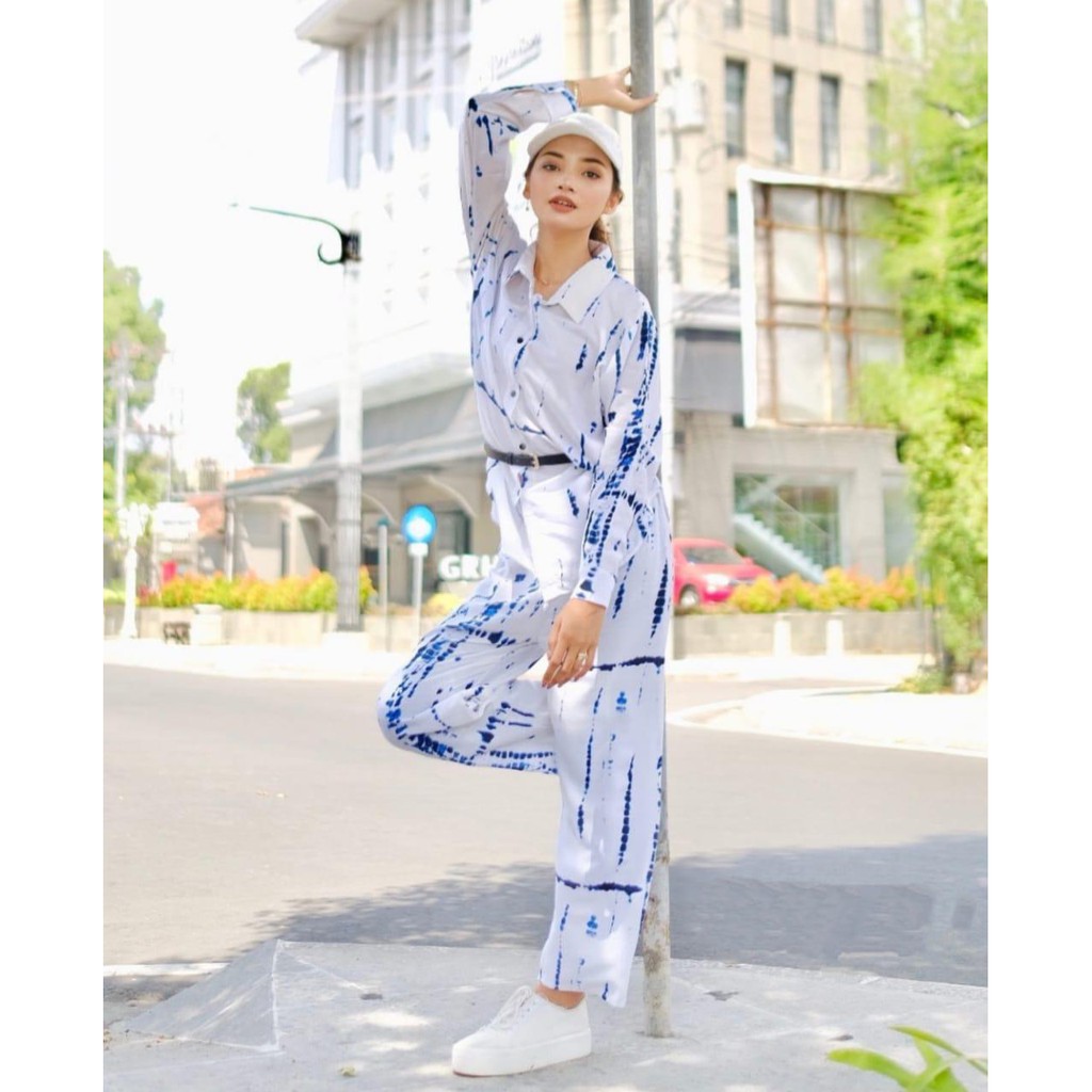 1KG MUAT 3SET | SANSA TIE DYE DAILY BASIC SET ATASAN CELANA RAYON PREMIUM HITS SELEBGRAM FASHION