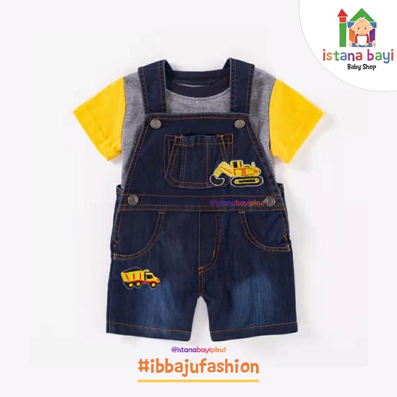 Catell Love Setelan Romper Overall Boy / Setelan Anak / Baju Overall