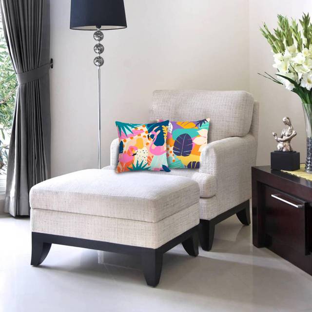 BANTAL SOFA PRINT MOTIF FLAMINGO BIRD LEAVES AESTHETIC 40X40 CM