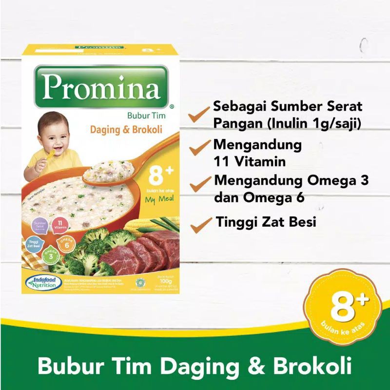 PROMINA bubur tim Daging &amp; Brokoli 100g/ Bubur bayi