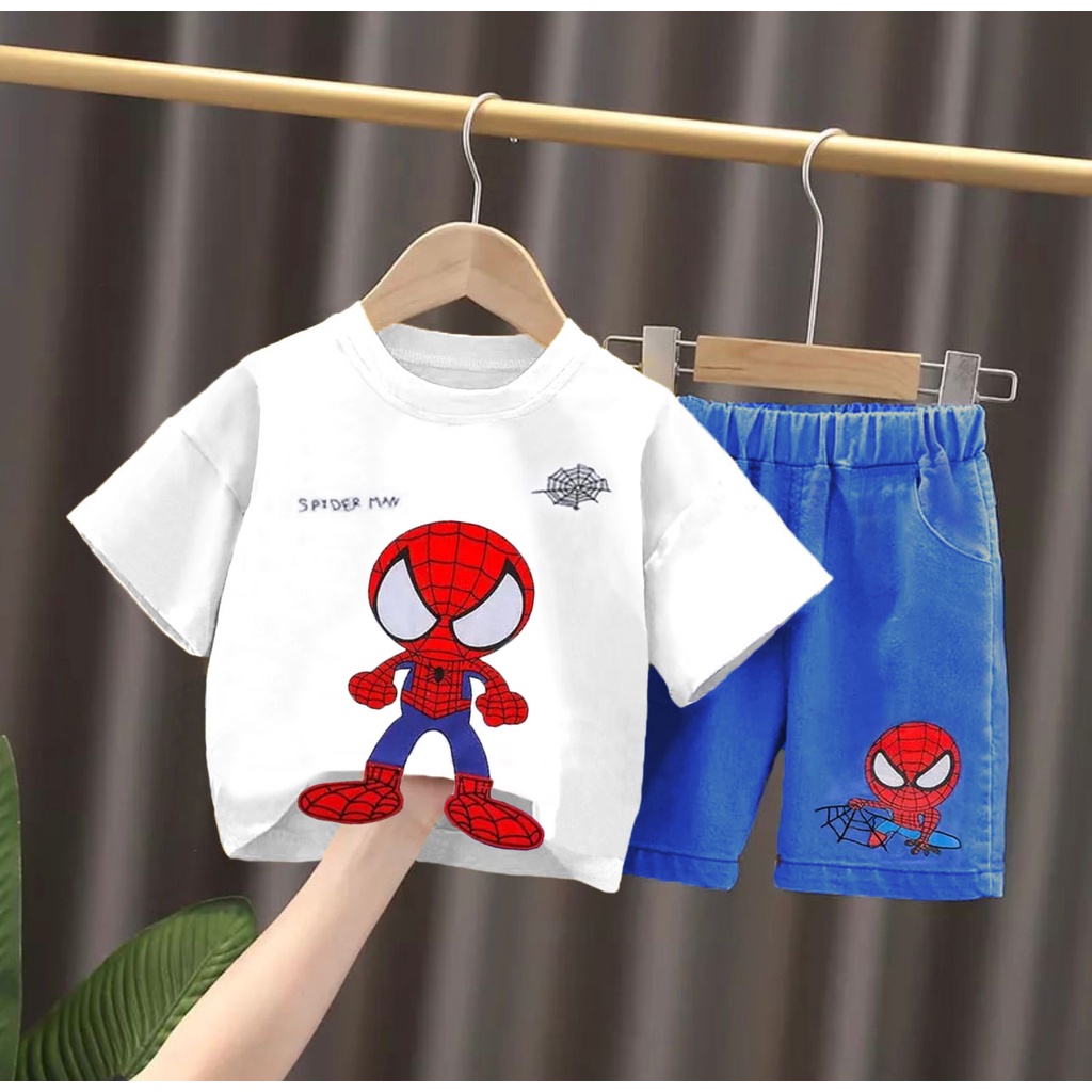 PROMO SETELAN BAJU ANAK MOTIF SPIDERMEN KAKI 1-5 TAHUN SETELAN BAJU ANAK LAKI LAKI DAN PERMEPUAN TERLARIS