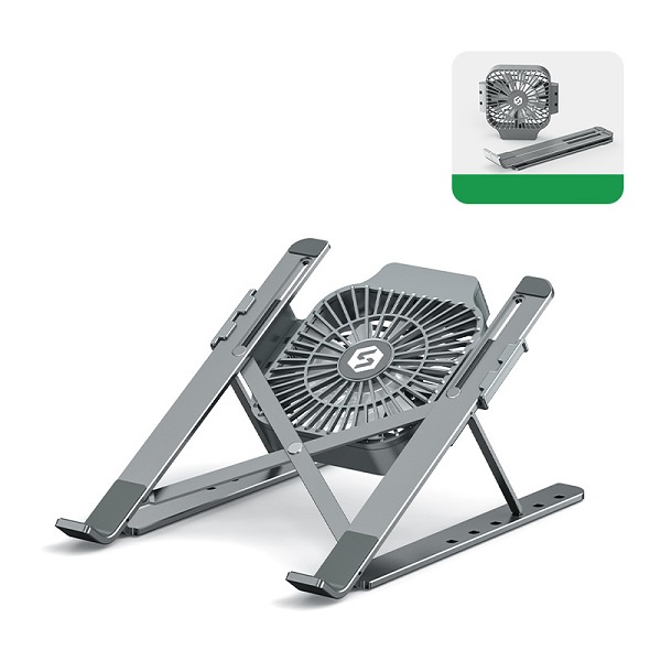 Trend-Dudukan Laptop Portable Stand Holder Adjustable Notebook dengan Kipas