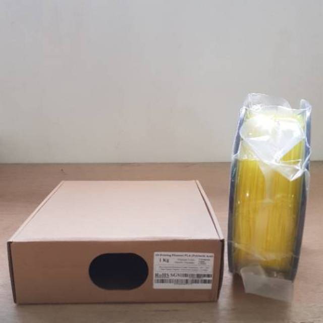 PLA Filamen Filament 3D Printer 1.75mm 1Kg Roll Kualitas Bgs TRANSPARAN YELLOW