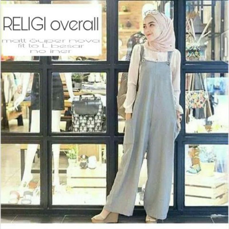 Religi overall fashion wanita remaja