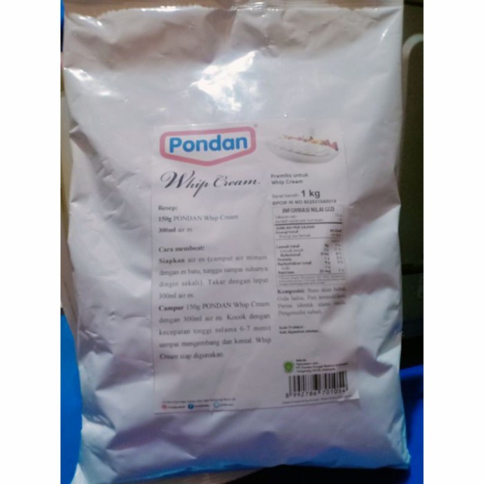 

Krim- Whip Cream Pondan 1Kg -Krim.