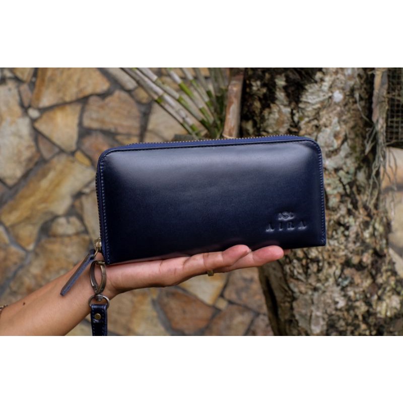 AIRA | Dompet Kulit Asli Wanita Dahlia Wallet Dompet Simple Tali Pendek Dompet Kartu