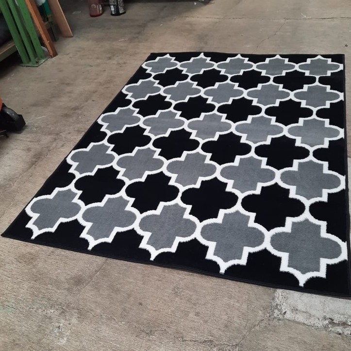 MAROC Karpet Lantai 160 x 210 BOG14 Black On Grey-1