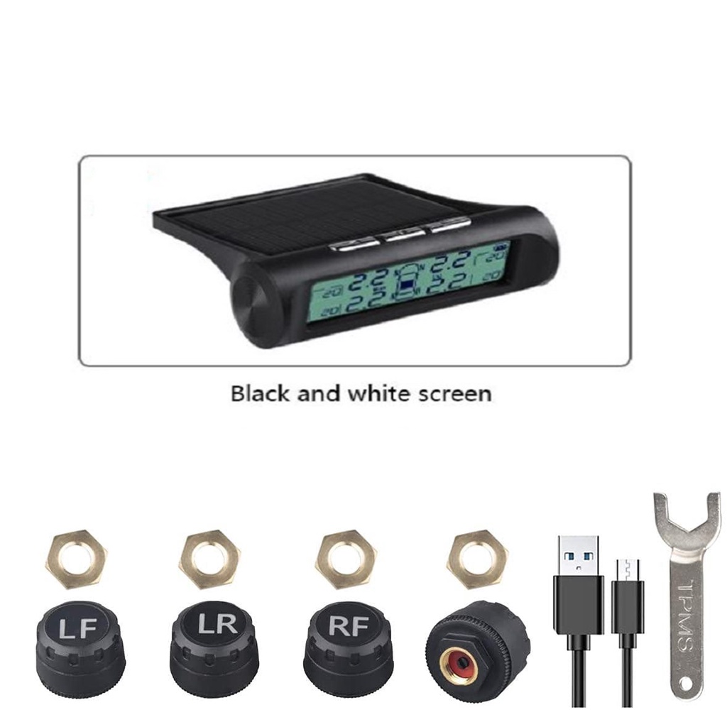 Solar Power Wireless Car Tire Pressure Monitoring System Tekanan Angin TPMS