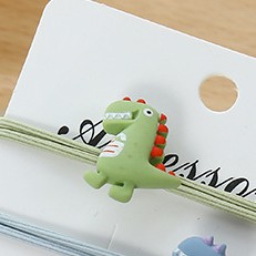 MURMURE.ID | IKAT RAMBUT ALA KOREA MOTIF DINOSAURUS KUNCIR CANDY IMPORT MURAH KARET RAMBUT DINO HA059-B - TALI HIJAU