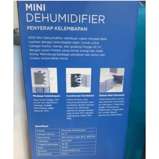 kris dehumidifier mini mesin serap lembab pengering ruangan KRIS