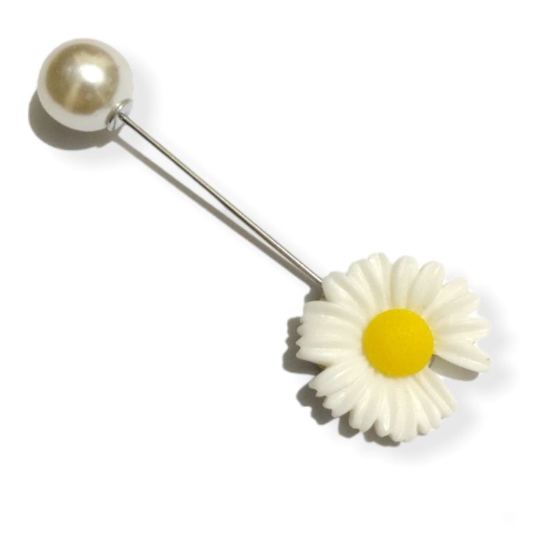 Bros Tusuk Tuspin Mutiara Bunga Clay Sunflower Pin Brooch Bros Hijab Pearl Flower