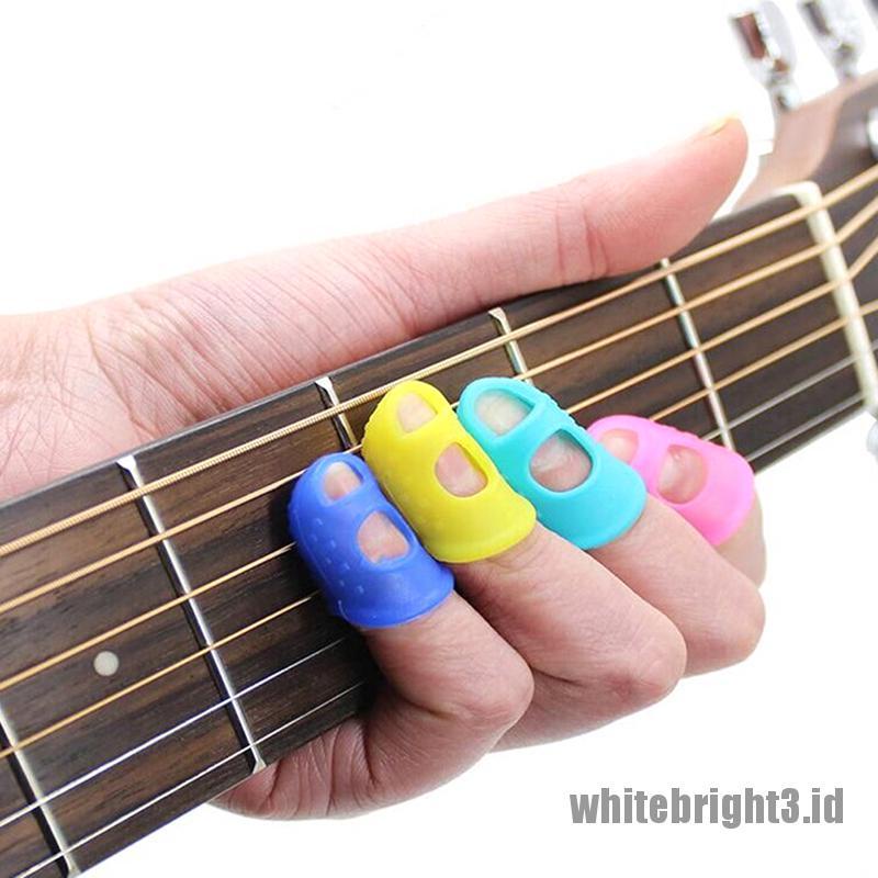 4pcs Pelindung Jari Warna Putih Untuk Gitar Ukulele