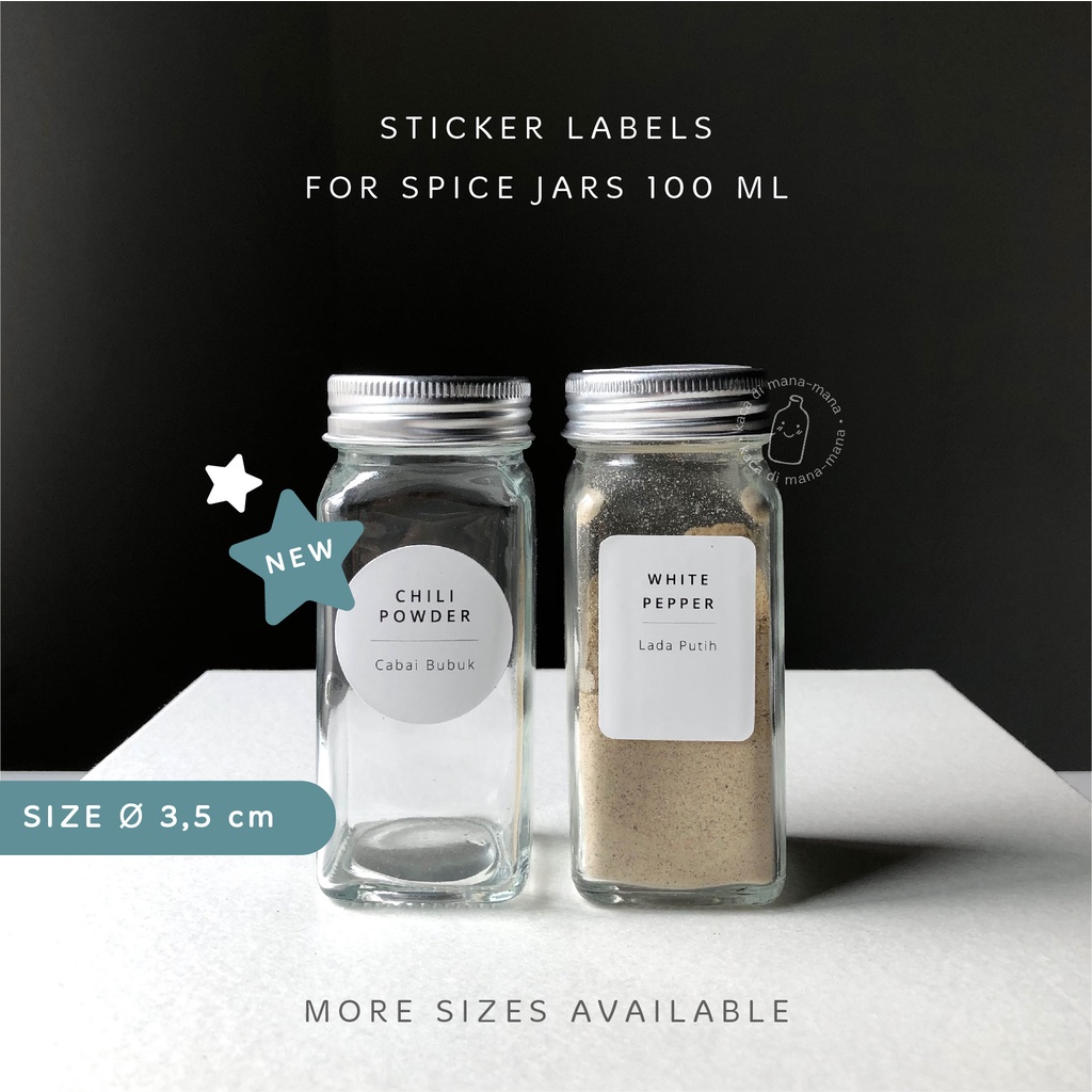 Sticker label botol bumbu - spices jar label - STICKER ONLY - NO CUSTOM-2