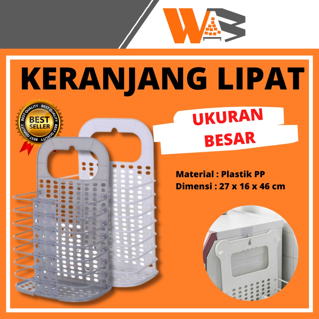 COD Keranjang Lipat Gantung Pakaian Kotor Foldable Organizer