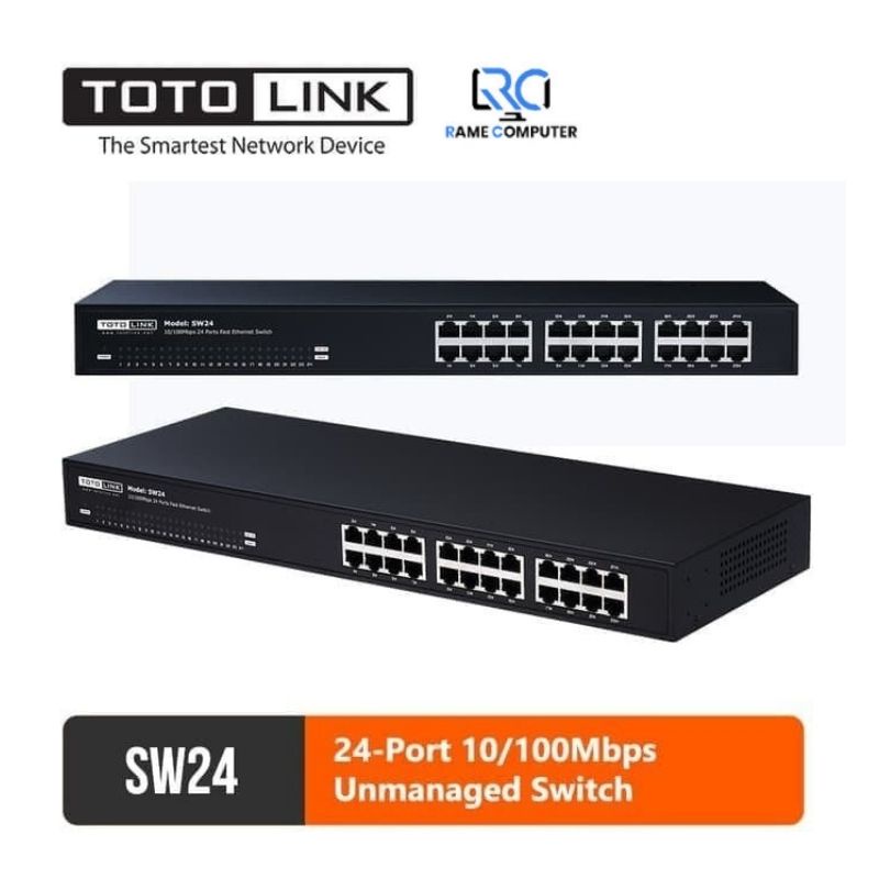 READY STOK Totolink SW24 24 Port 10/100 Switch Metal Case Fast Ethernet