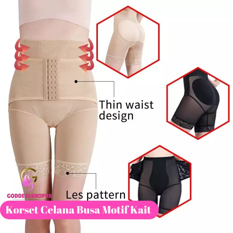 Korset Celana Busa Pantat Pembesar bokong / Korset Pelangsing Korset kait Pengecil Perut Korset Perut CD Busa Bokong Booty Sponge pants Korset Pelangsing Perut Buncit Motif Celana Korset Wanita