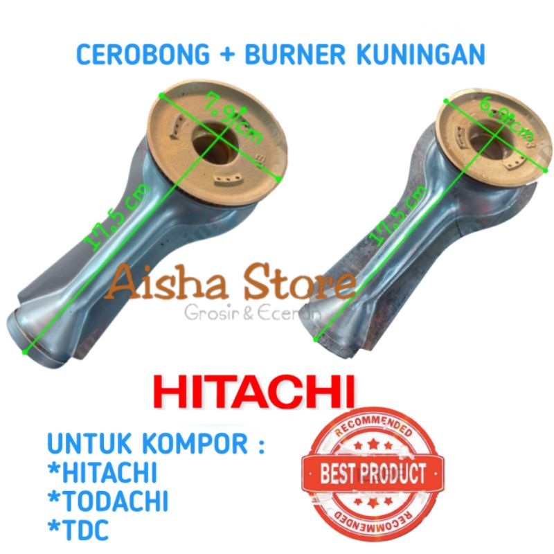 CEROBONG TUNGKU KOMPOR HITACHI TODACHI TDC SET KUNINGAN HITACHI TODACHI TDC HOCK