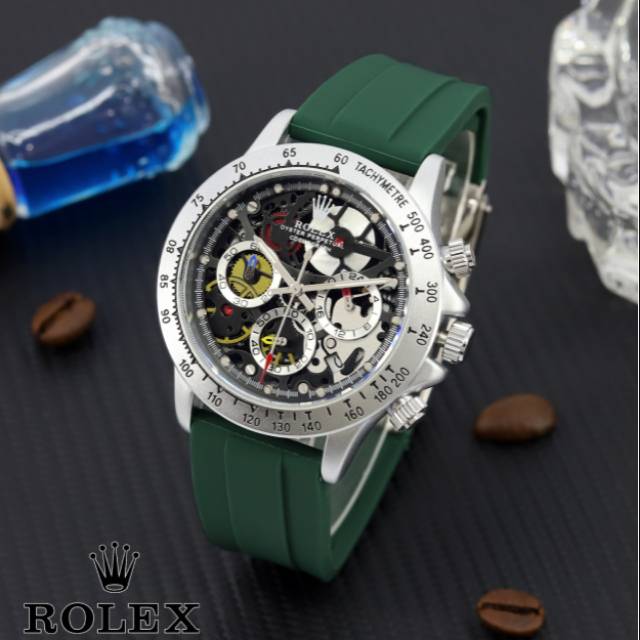Jam Tangan Pria Rolex Winer Tali Karet