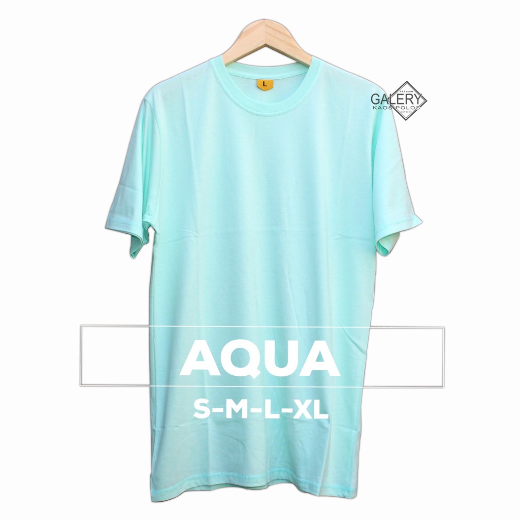KAOS POLOS CEWEK COWOK HIJAU AQUA REAKTIF COTTON COMBED 30S BAHAN ADEM BUAT SANTAI KUALITAS DISTRO