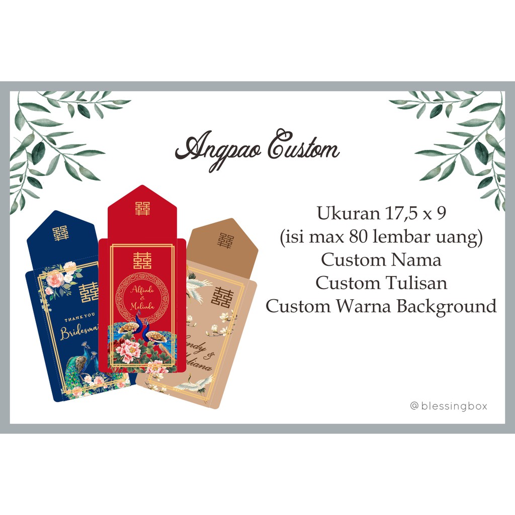 

ANGPAO CUSTOM IMLEK / WEDDING / ULTAH FREE CUSTOM NAMA
