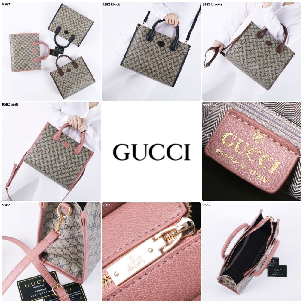 COD ❤️ Tas Wanita GG Large Totebag Premium Monogram Handbag Kulit Emboss