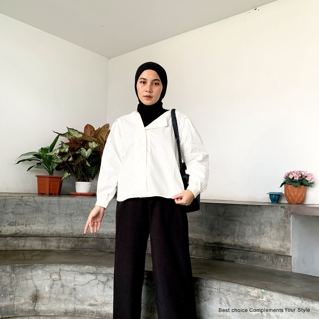 Devania Blouse Atasan Wanita Basic Shirt By Mahyra