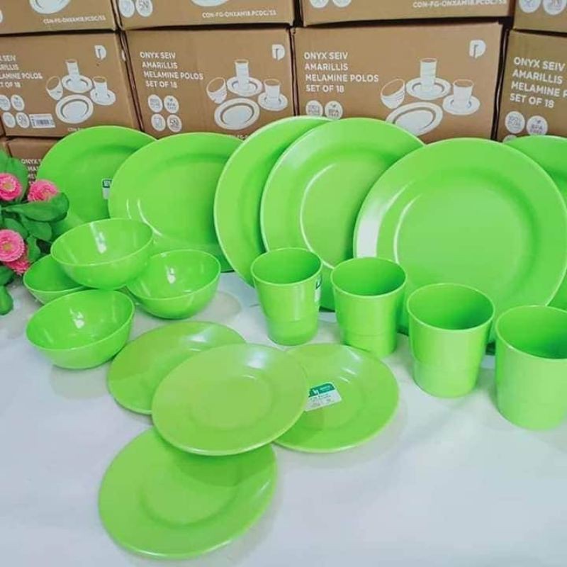 piring set melamin set 18