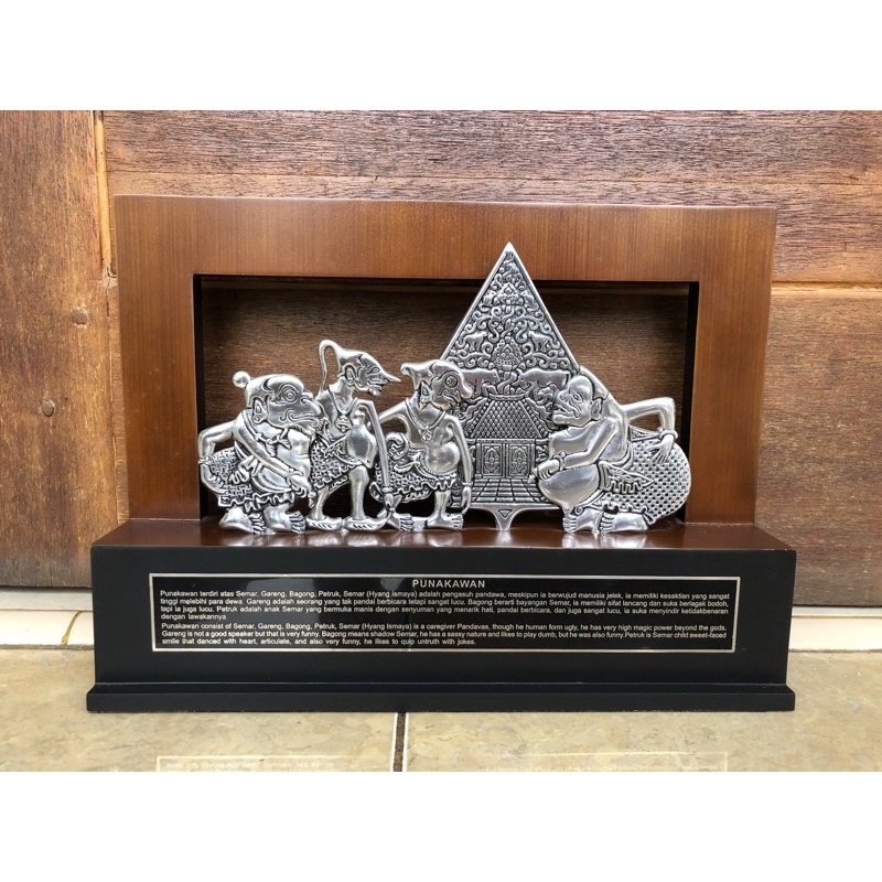 plakat souvenir wayang punokawan frame kayu