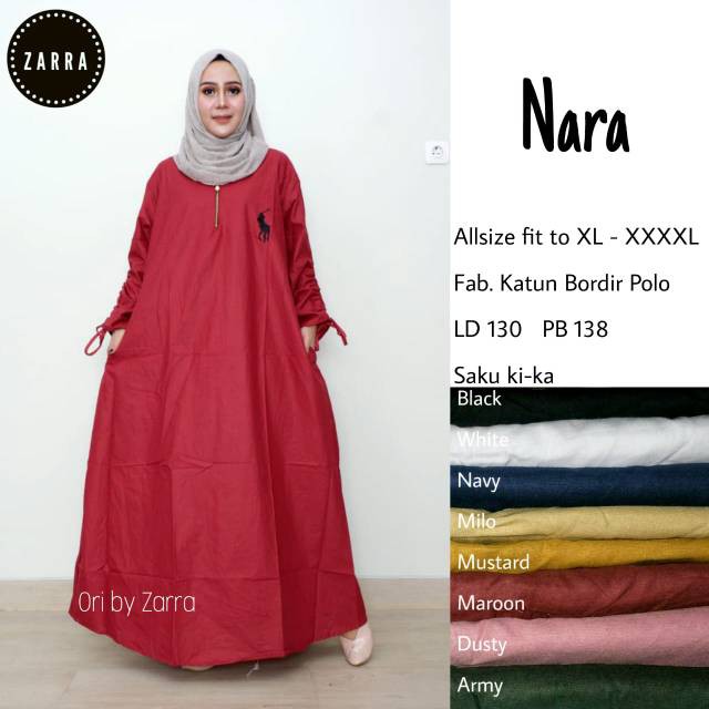 PROMO LEBARAN-  NARA MAXY ZARRA GAMIS KATUN JUMBO XXXL